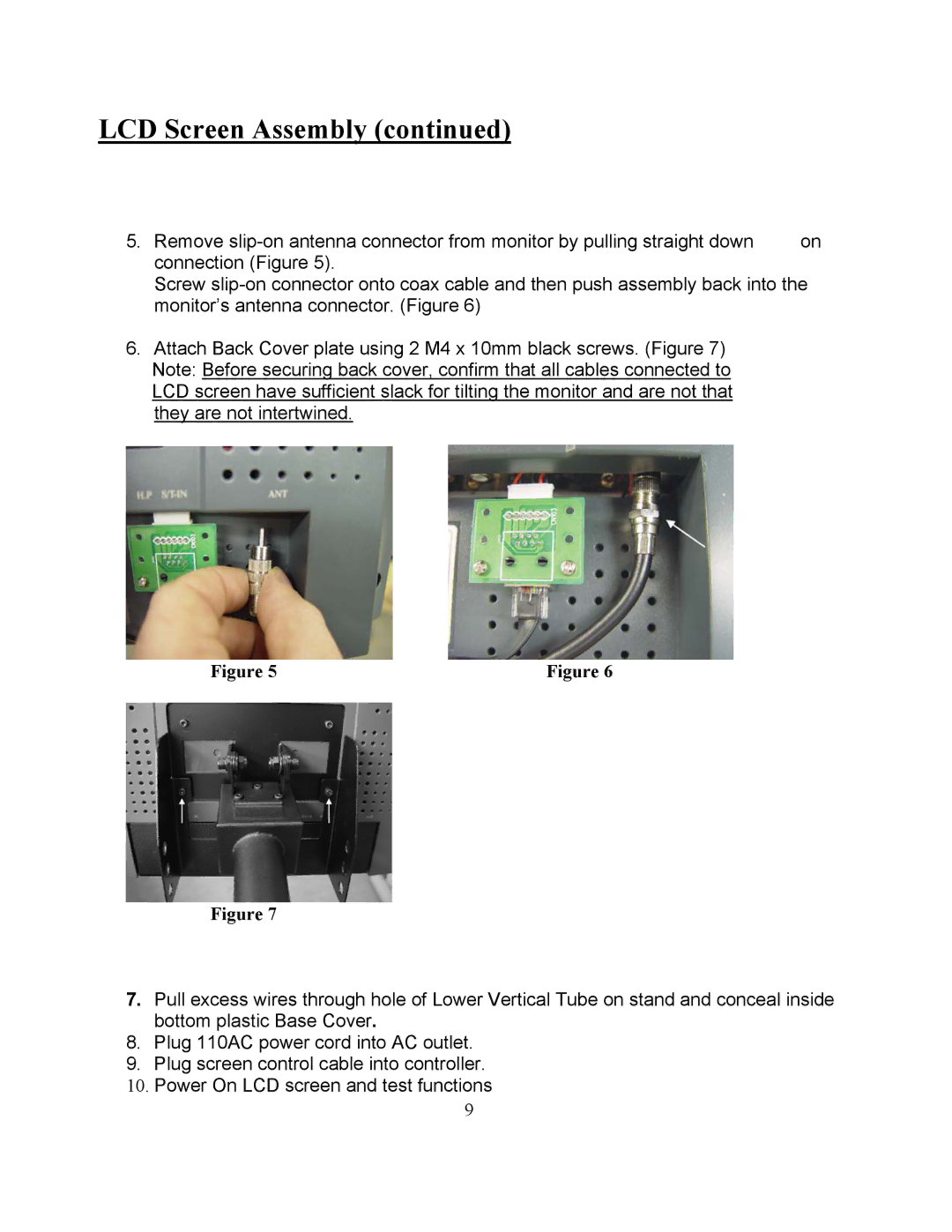 Precor PVS-15 operation manual LCD Screen Assembly 