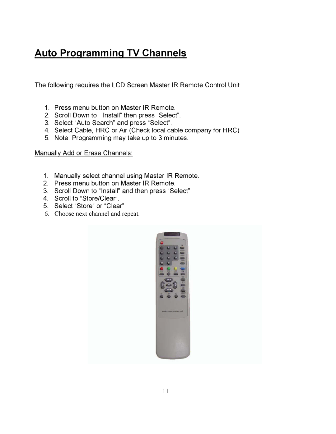 Precor PVS-15 operation manual Auto Programming TV Channels 