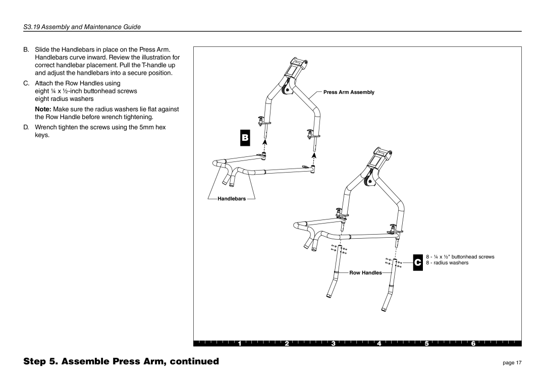 Precor S3-19 manual Press Arm Assembly 