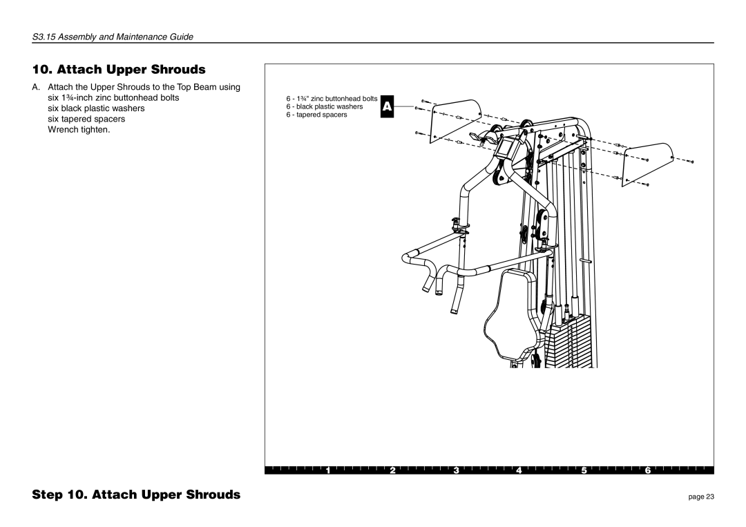 Precor S3.15 manual Attach Upper Shrouds 