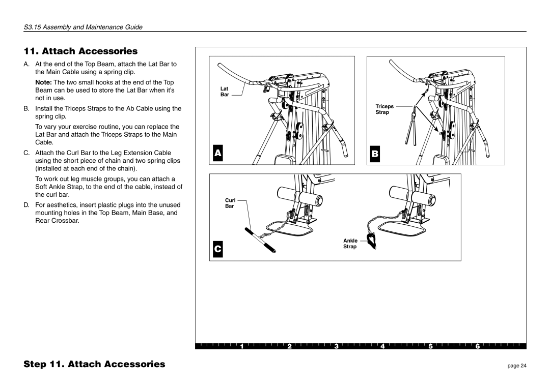 Precor S3.15 manual Attach Accessories 