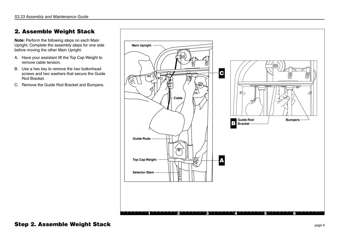 Precor S3.23 manual Assemble Weight Stack 