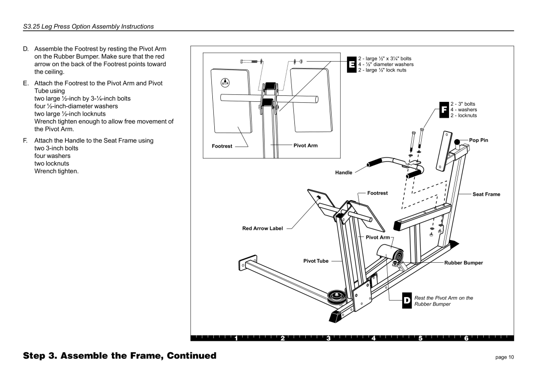 Precor S3.25 manual Assemble the Frame 