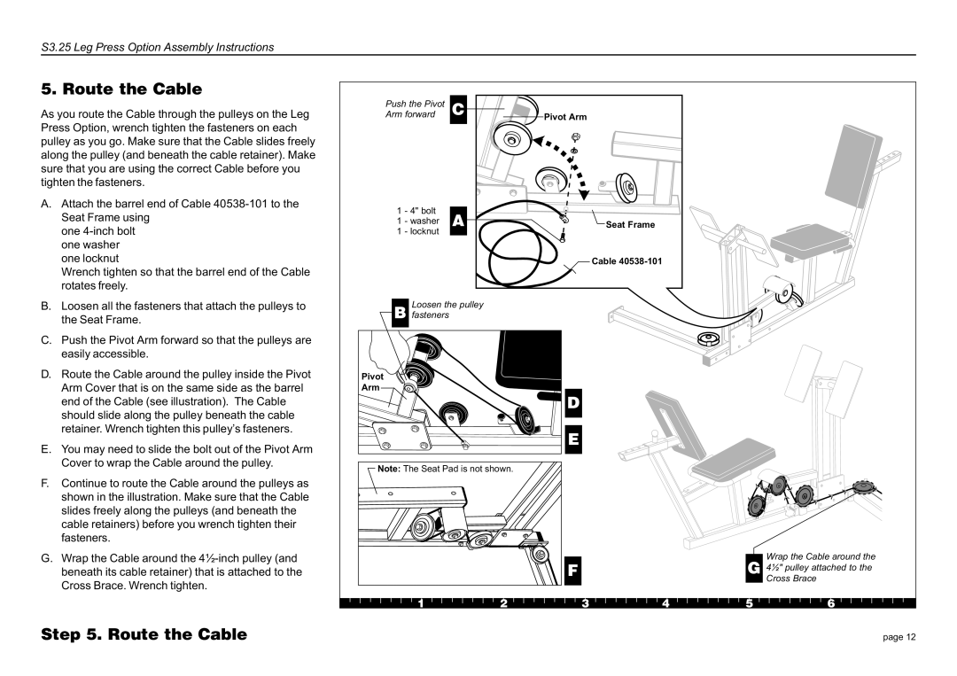 Precor S3.25 manual Route the Cable 