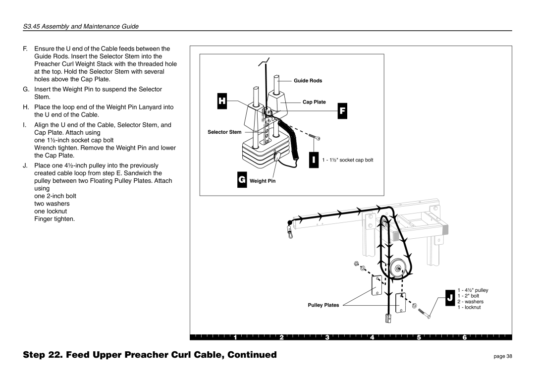 Precor S3.45 manual Weight Pin 