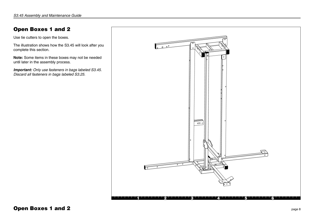 Precor S3.45 manual Open Boxes 1 