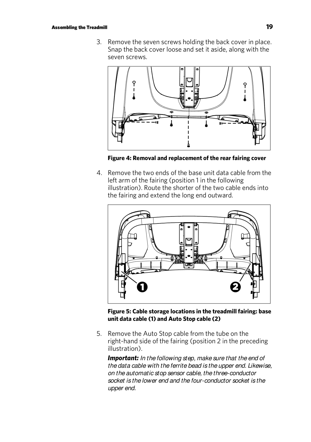 Precor TRM 800 warranty Removal and replacement of the rear fairing cover 