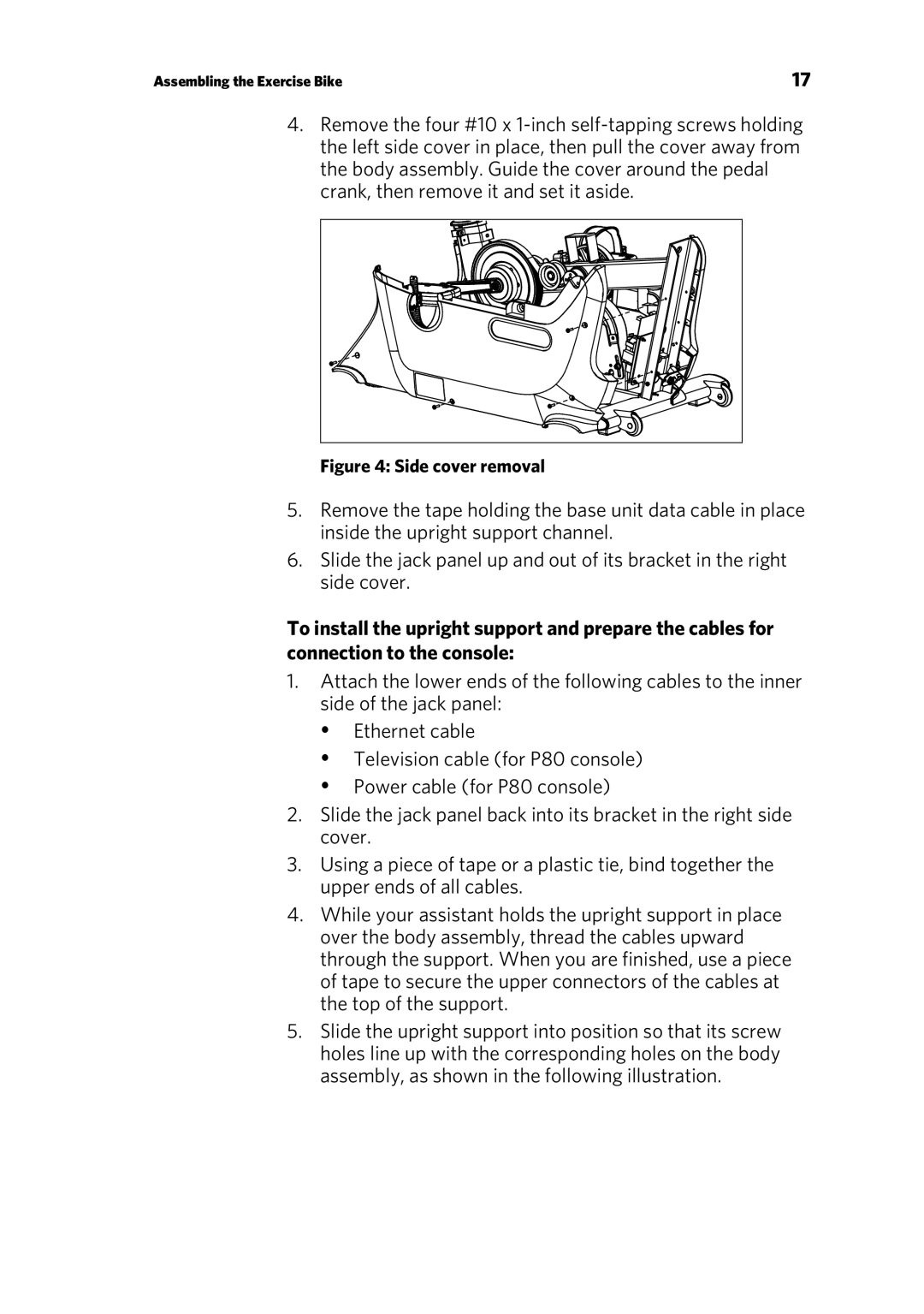 Precor UBK 800-SERIES warranty Side cover removal 