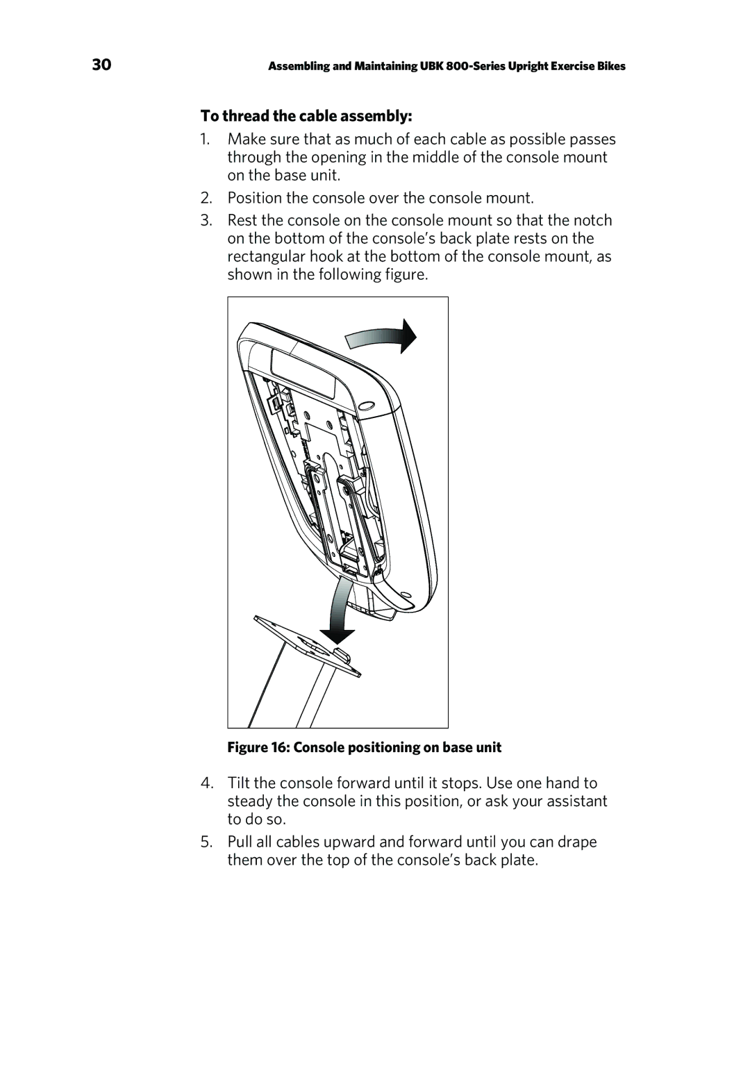 Precor UBK 800 warranty To thread the cable assembly 