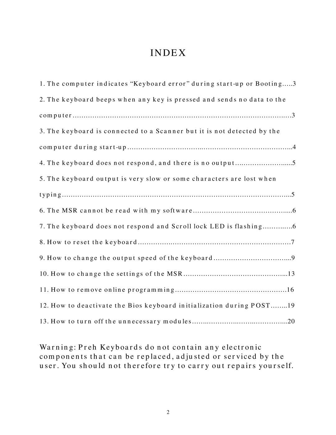 Preh MC25-35\ manual Index 