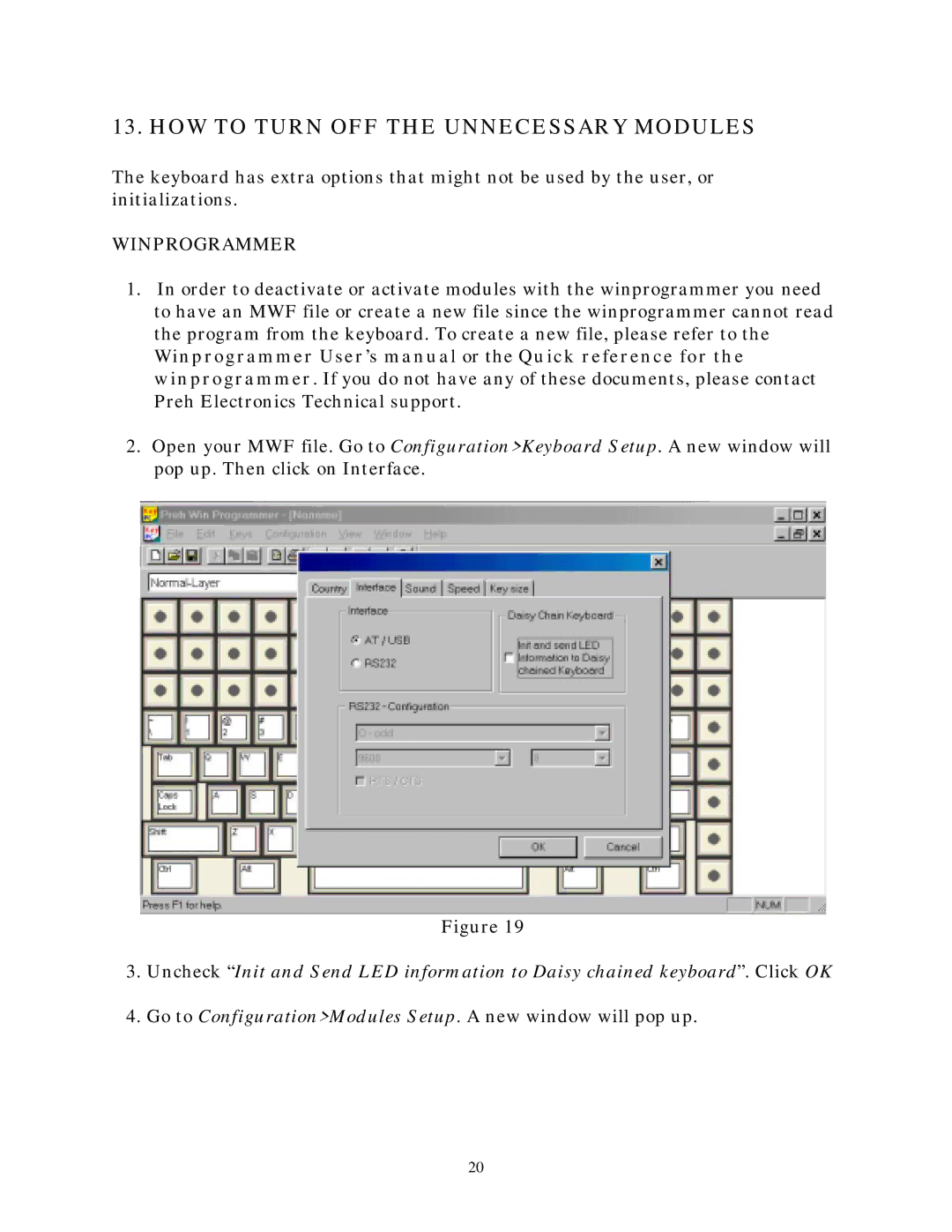 Preh MC25-35\ manual HOW to Turn OFF the Unnecessary Modules 