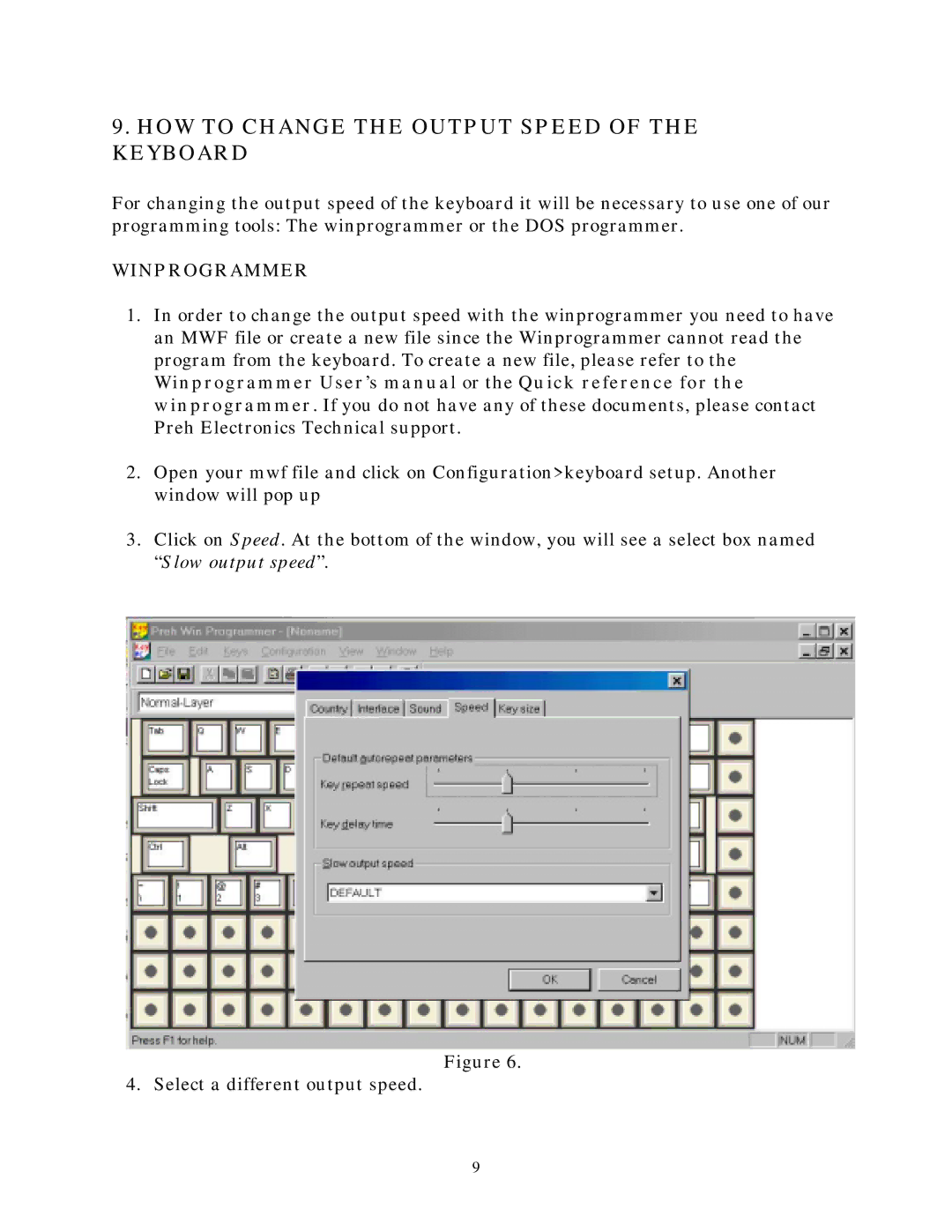 Preh MC25-35\ manual HOW to Change the Output Speed of the Keyboard, Winprogrammer 