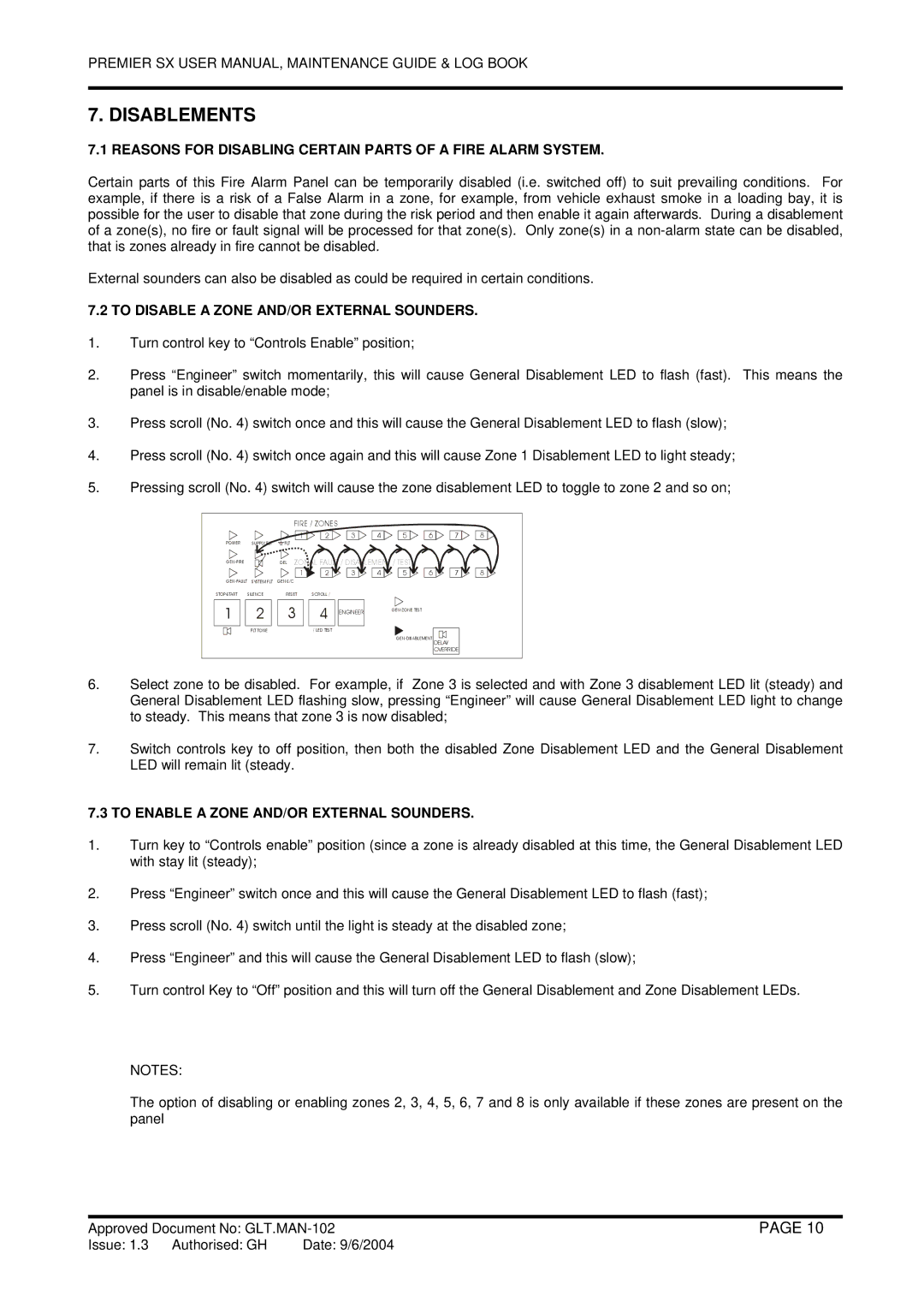 Premier Fire Alarm Control Panel user manual Disablements, Reasons for Disabling Certain Parts of a Fire Alarm System 