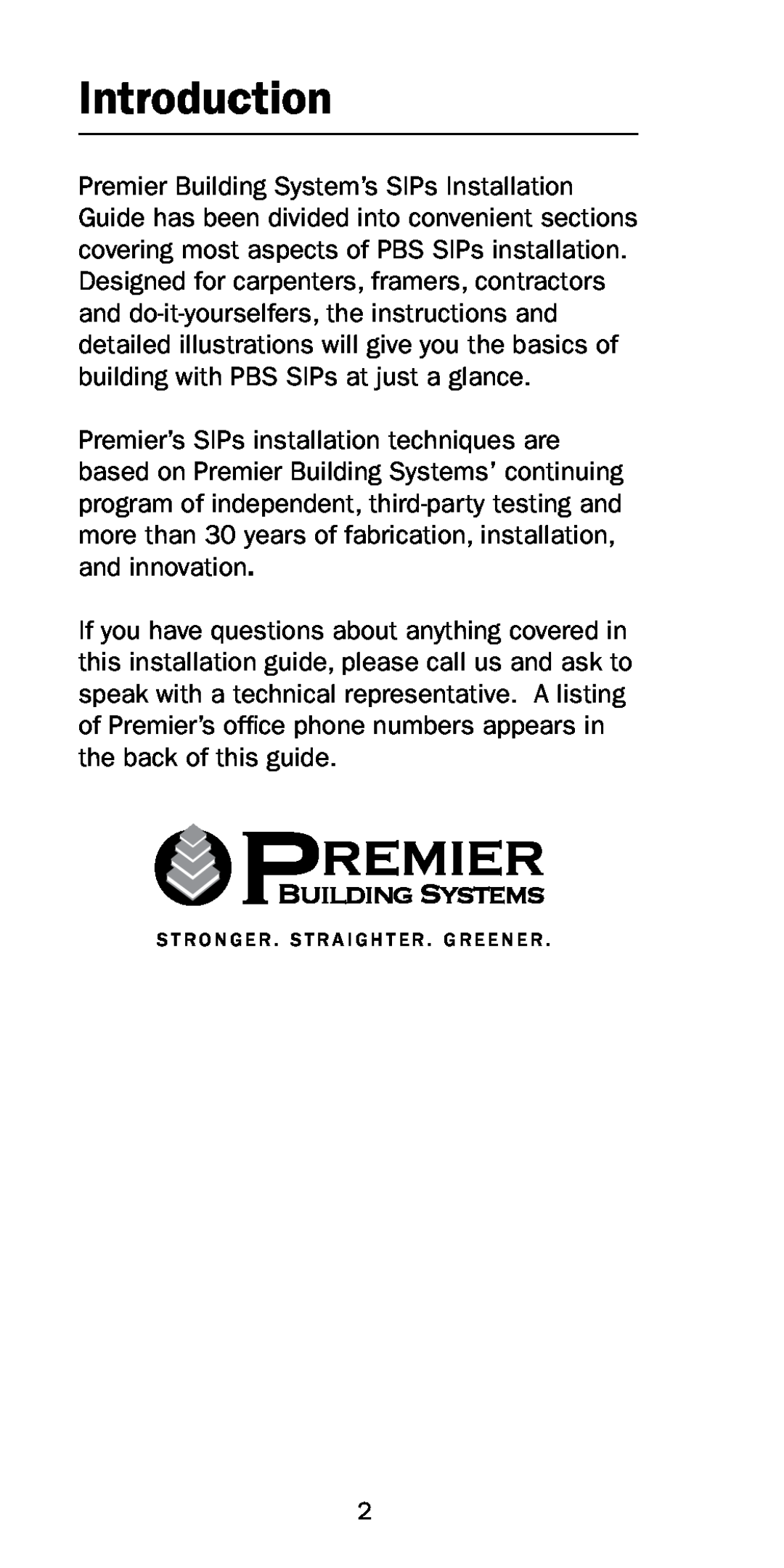 Premier Floors manual Introduction 