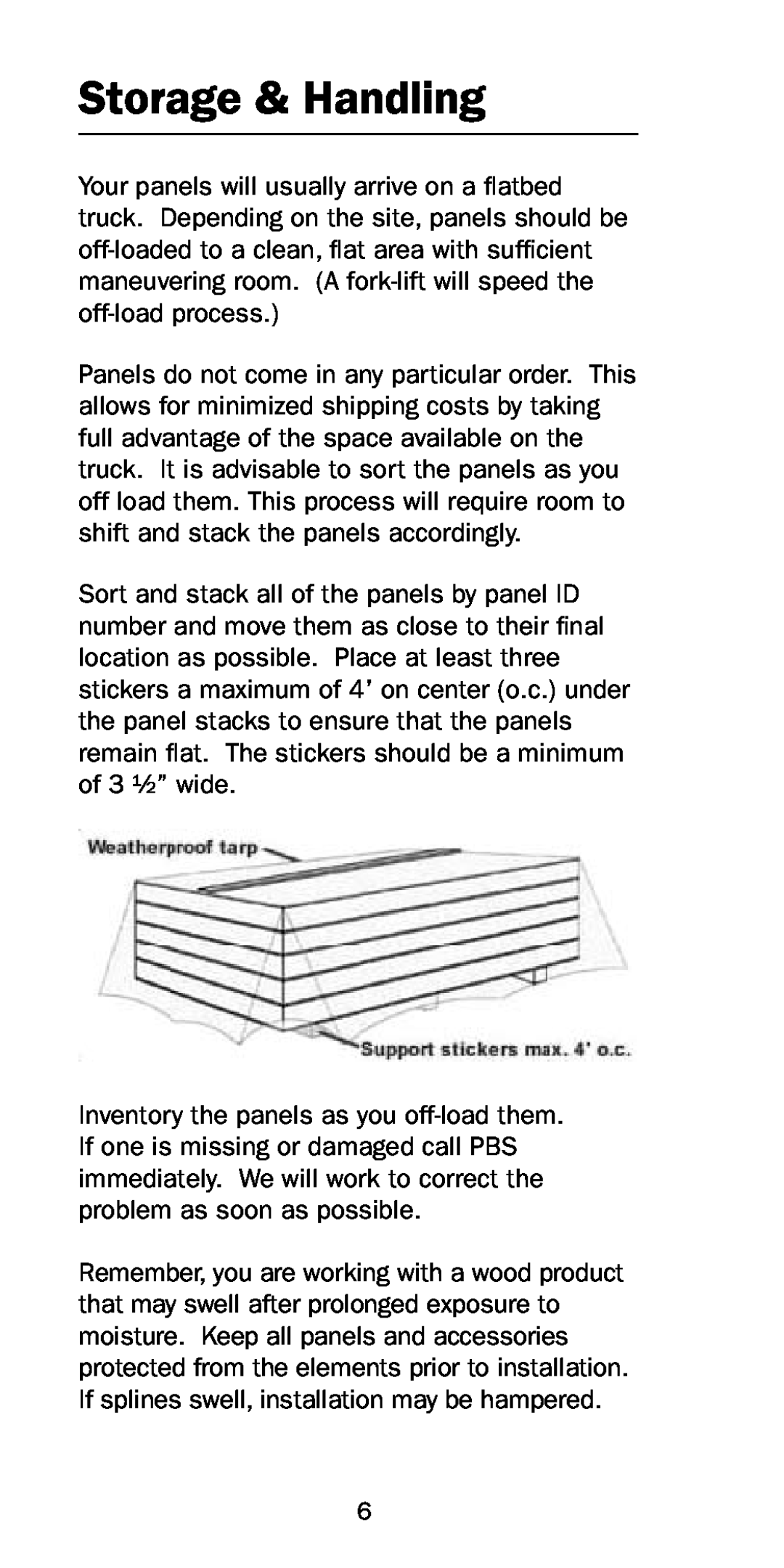 Premier Floors manual Storage & Handling 