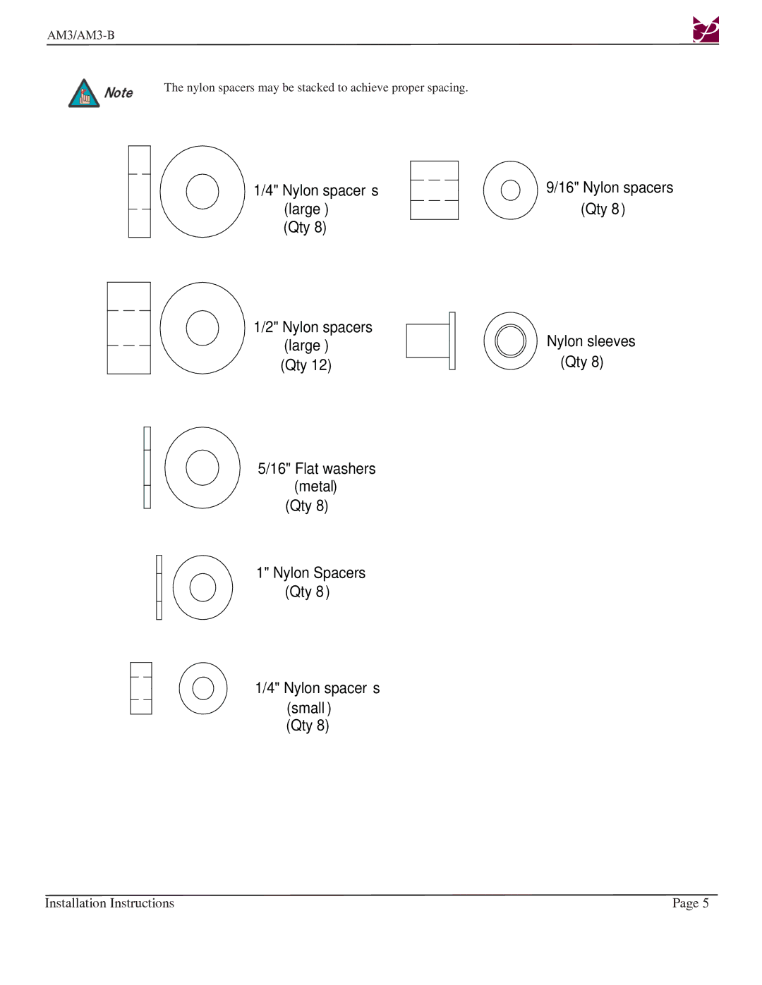 Premier Mounts AM3-B installation instructions Qty 