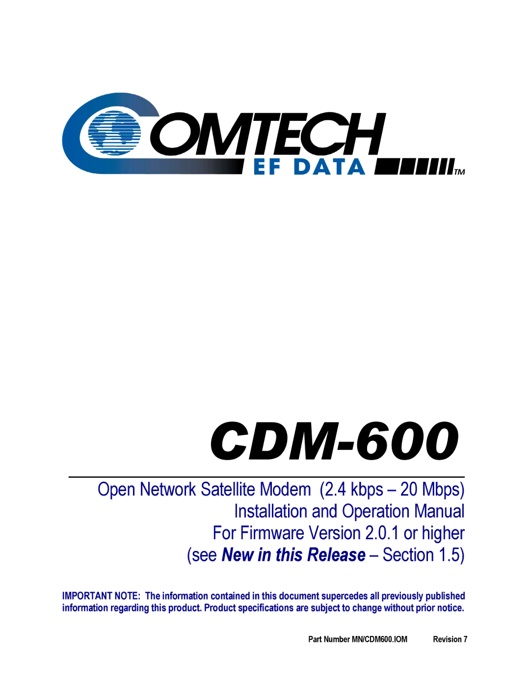 Premier Mounts CDM-600 specifications Revision 