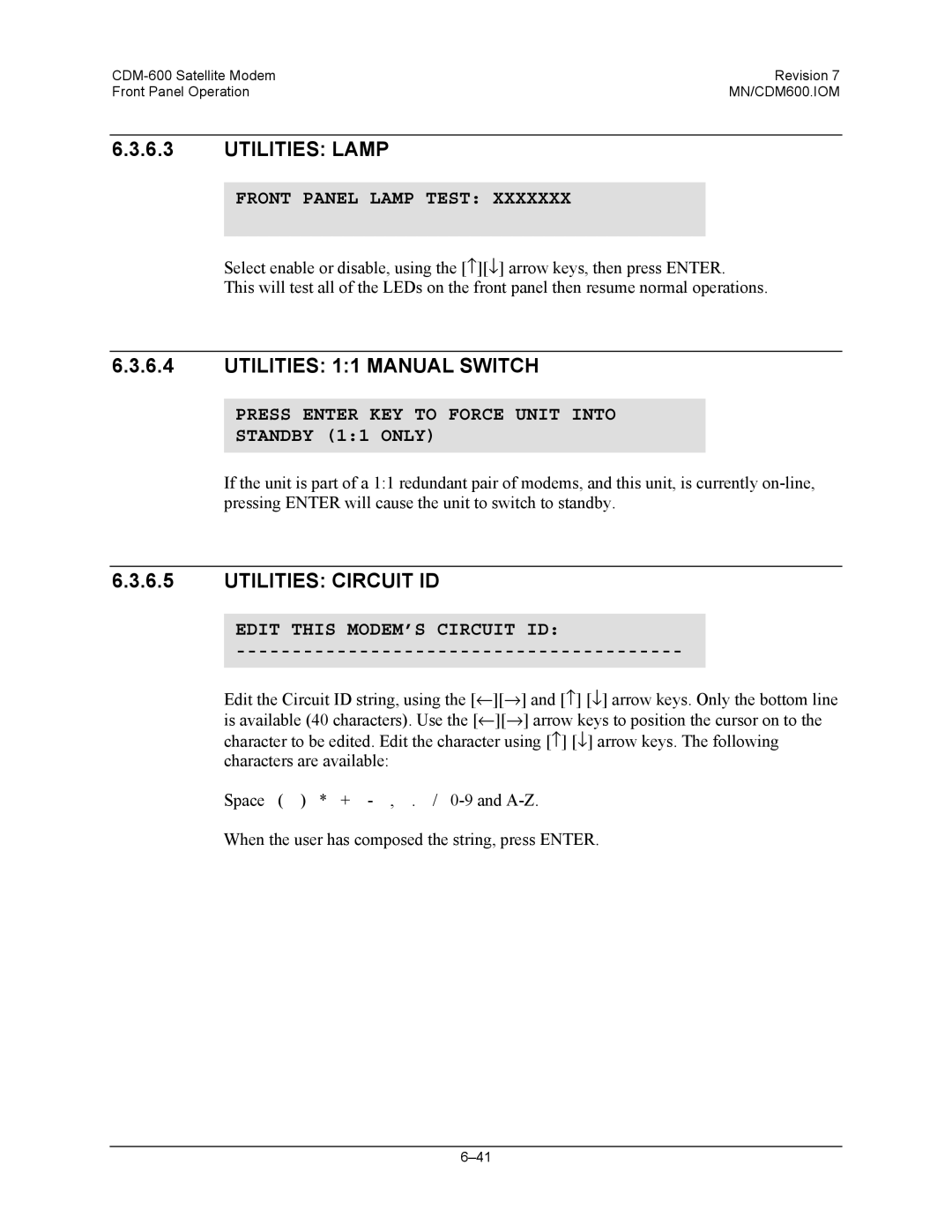 Premier Mounts CDM-600 specifications Utilities Lamp, Utilities 11 Manual Switch, Utilities Circuit ID 