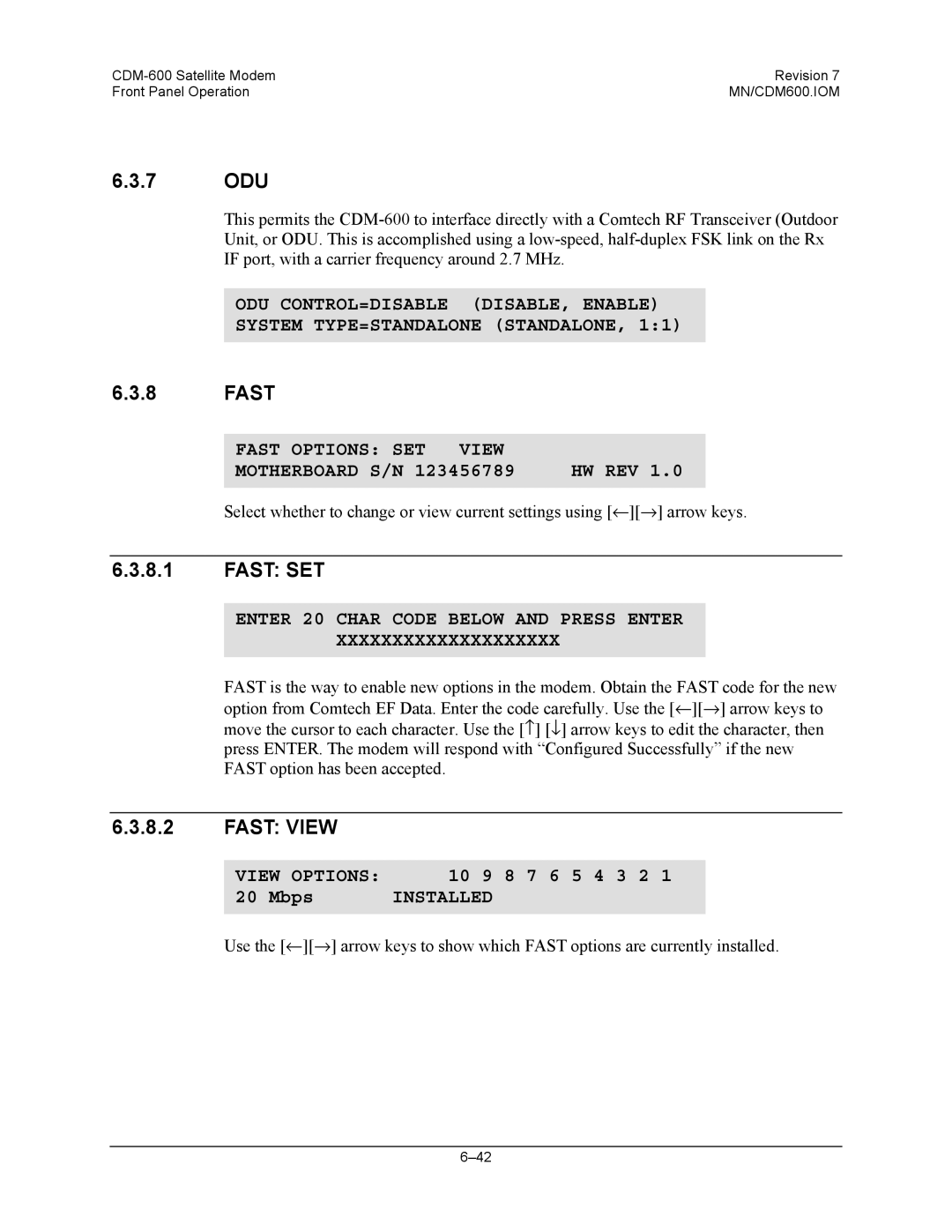 Premier Mounts CDM-600 specifications 7 ODU, Fast SET, Fast View 