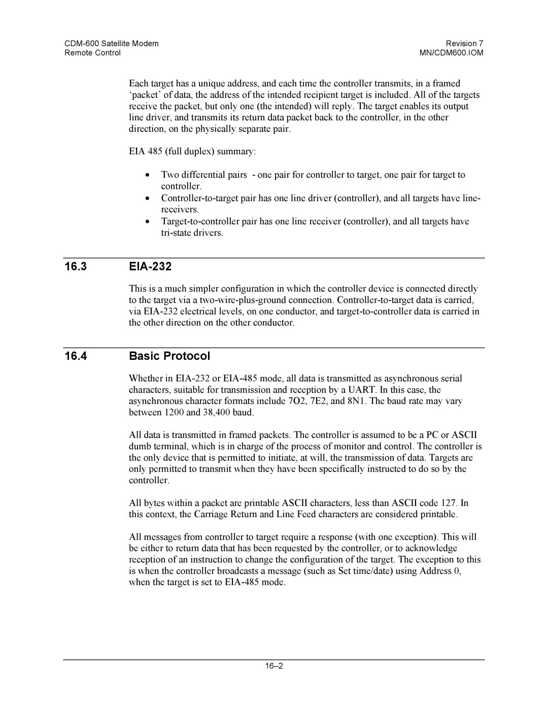 Premier Mounts CDM-600 specifications EIA-232, Basic Protocol 
