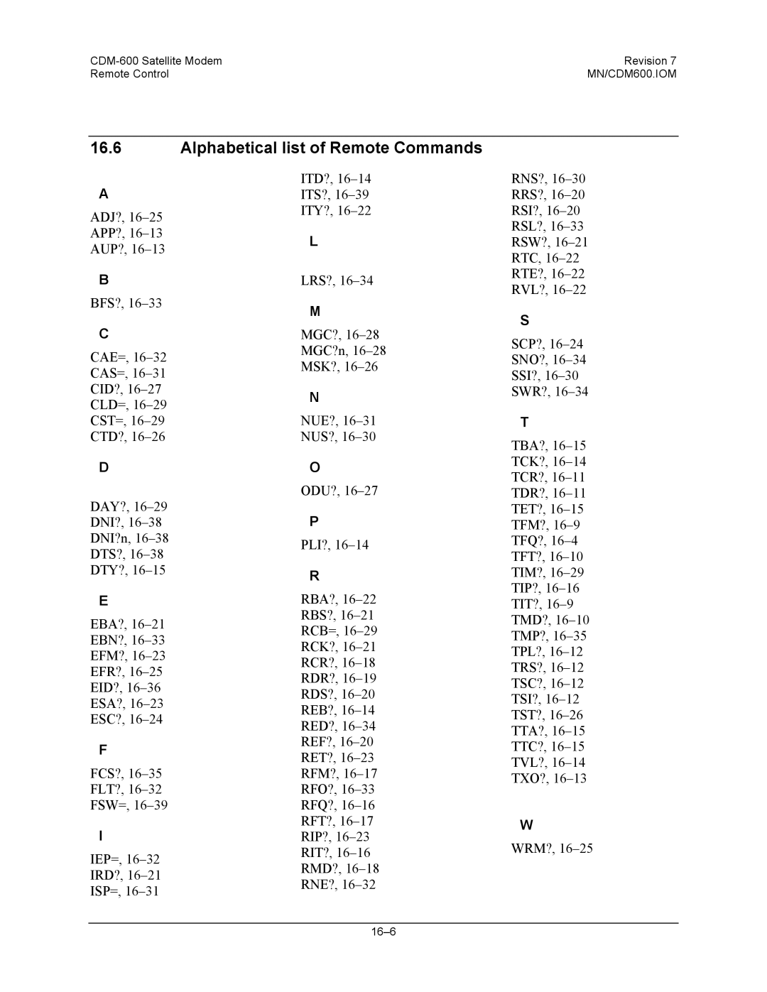 Premier Mounts CDM-600 specifications Alphabetical list of Remote Commands 