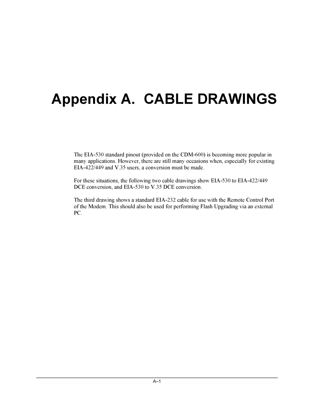 Premier Mounts CDM-600 specifications Appendix A. Cable Drawings 