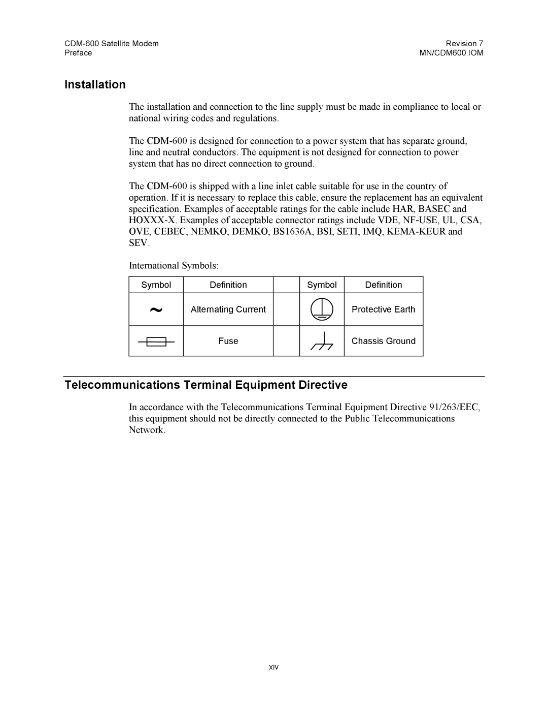 Premier Mounts CDM-600 specifications Installation, Telecommunications Terminal Equipment Directive 