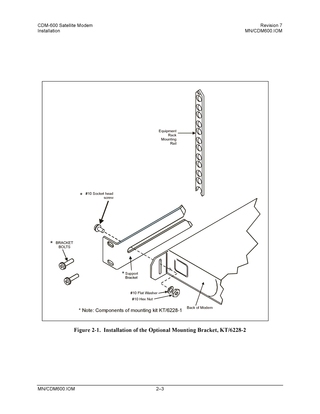 Premier Mounts CDM-600 specifications Installation of the Optional Mounting Bracket, KT/6228-2 