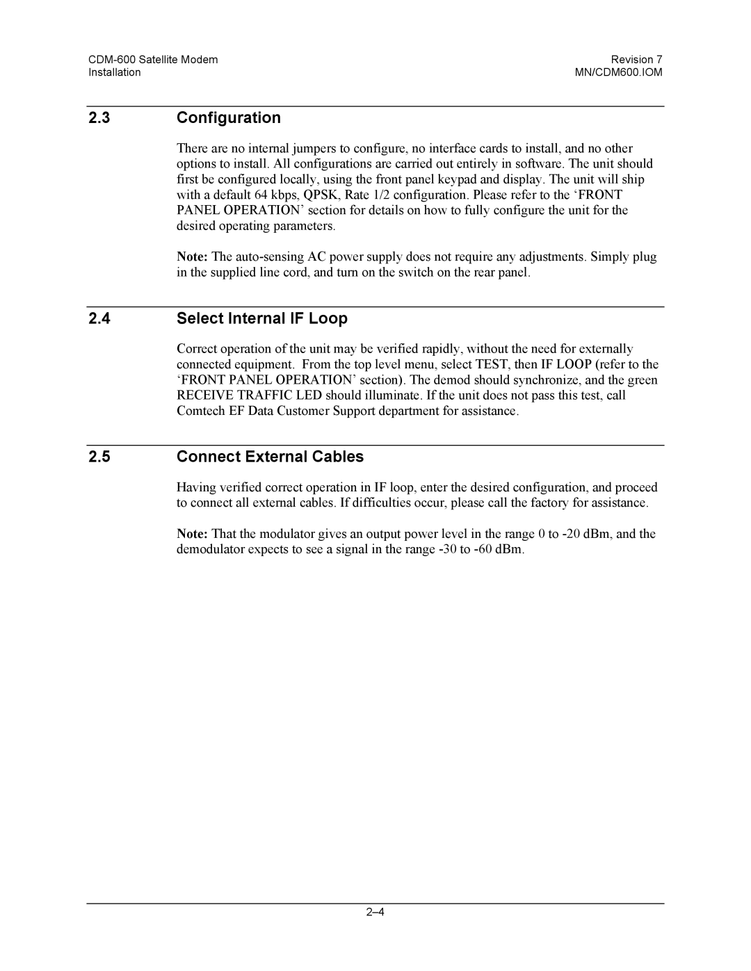 Premier Mounts CDM-600 specifications Configuration, Select Internal if Loop, Connect External Cables 