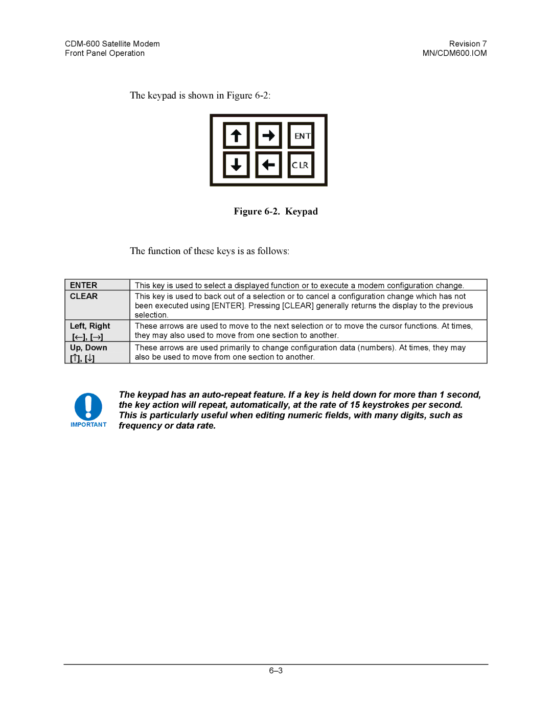 Premier Mounts CDM-600 specifications Function of these keys is as follows, Enter, Clear, Selection 