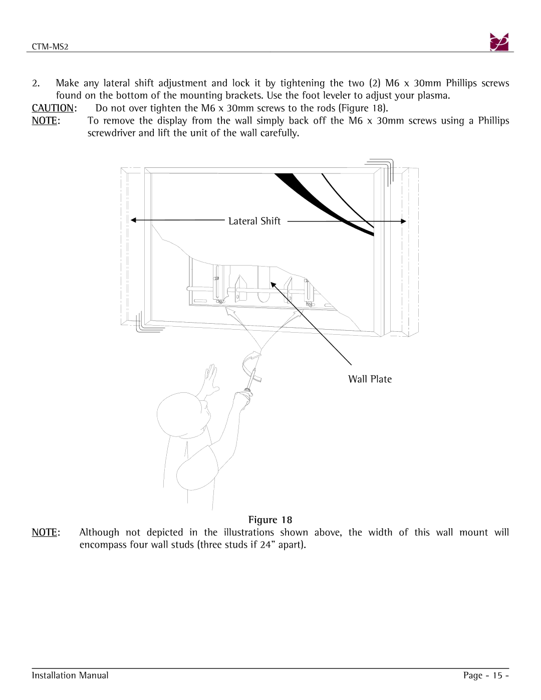 Premier Mounts CTM-MS2 installation manual Installation Manual 