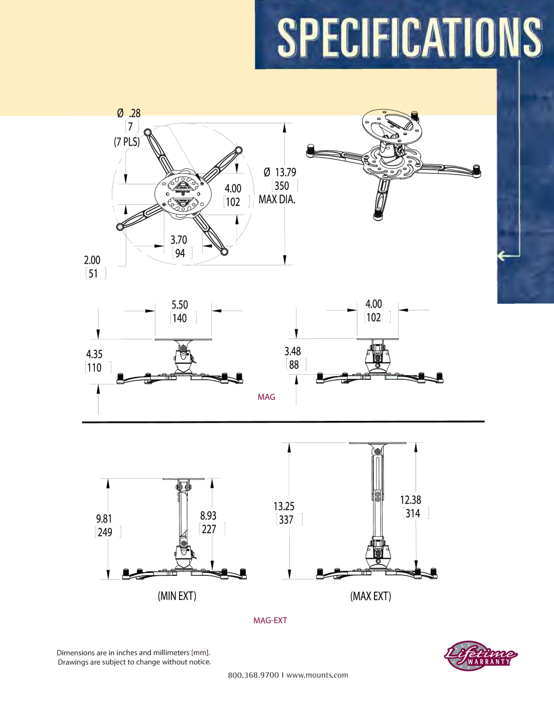 Premier Mounts MAG-EXT warranty Mag Mag-Ext 