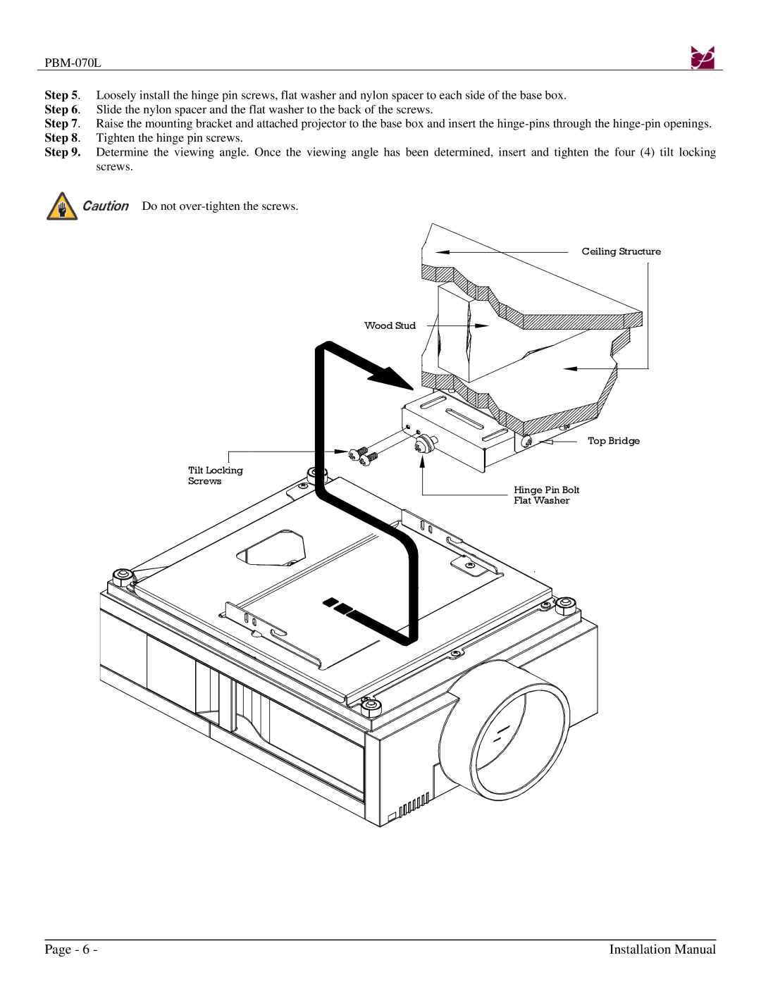 Premier Mounts PBM-070L installation instructions Installation Manual 