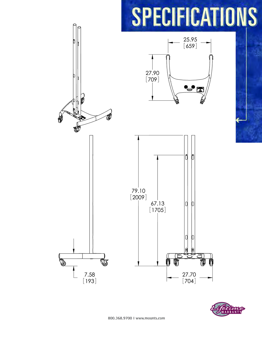 Premier Mounts PSD-BWL warranty 800.368.9700 