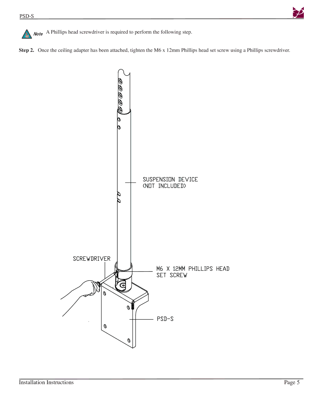 Premier Mounts PSD-S installation instructions Installation Instructions 