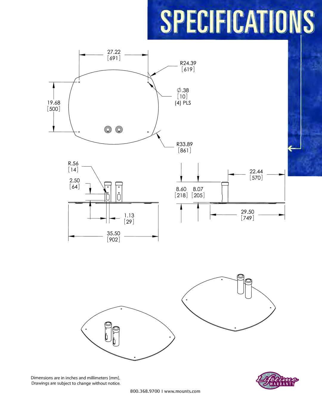 Premier Mounts PSD-TS60B, PSD-SPA, TS Series, PSD-TS84, PSD-TS72 manual 800.368.9700 