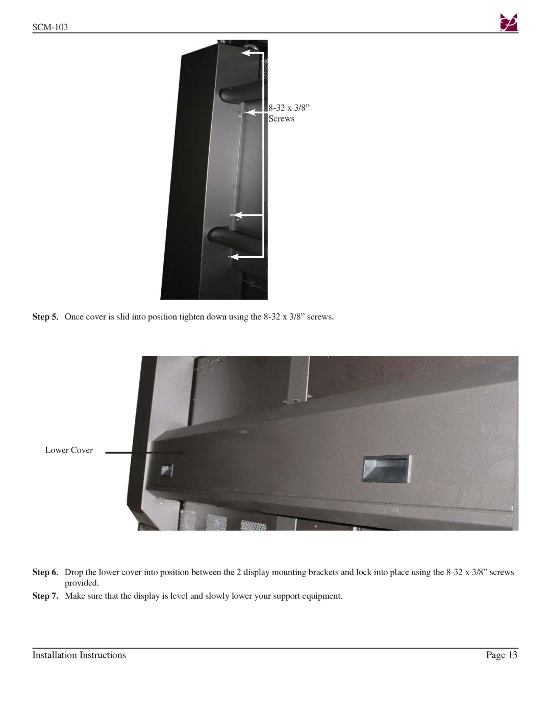 Premier Mounts SCM-103 installation instructions Installation Instructions 