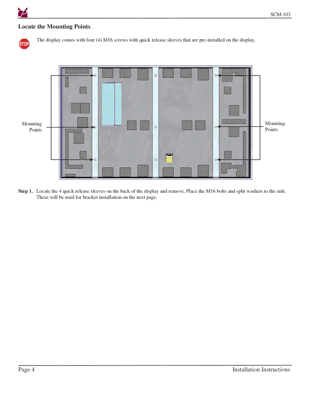 Premier Mounts SCM-103 installation instructions Locate the Mounting Points 