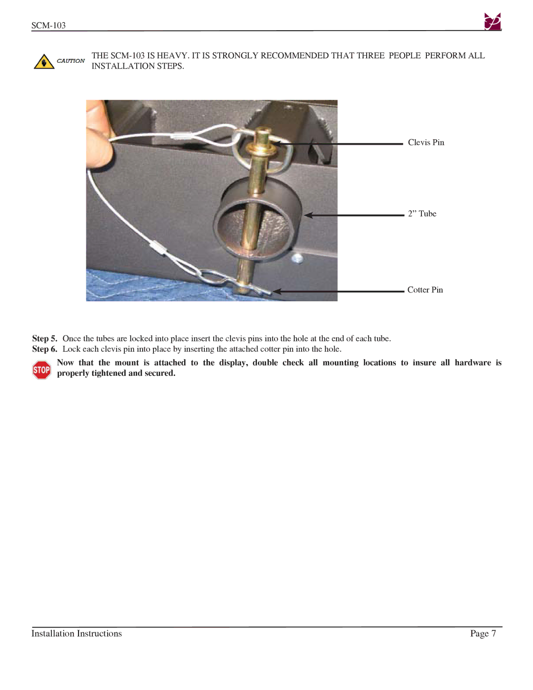 Premier Mounts SCM-103 installation instructions Installation Instructions 