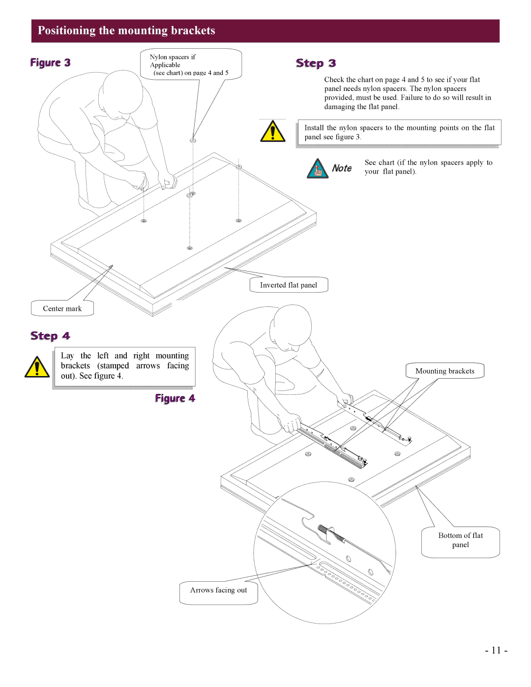 Premier Mounts UFM installation instructions Positioning the mounting brackets 