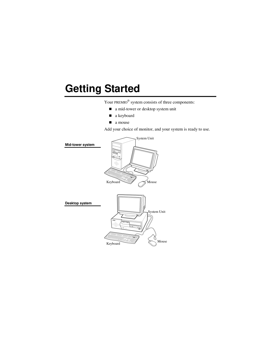 Premio Computer Apollo/Shadowhawk user manual Getting Started 