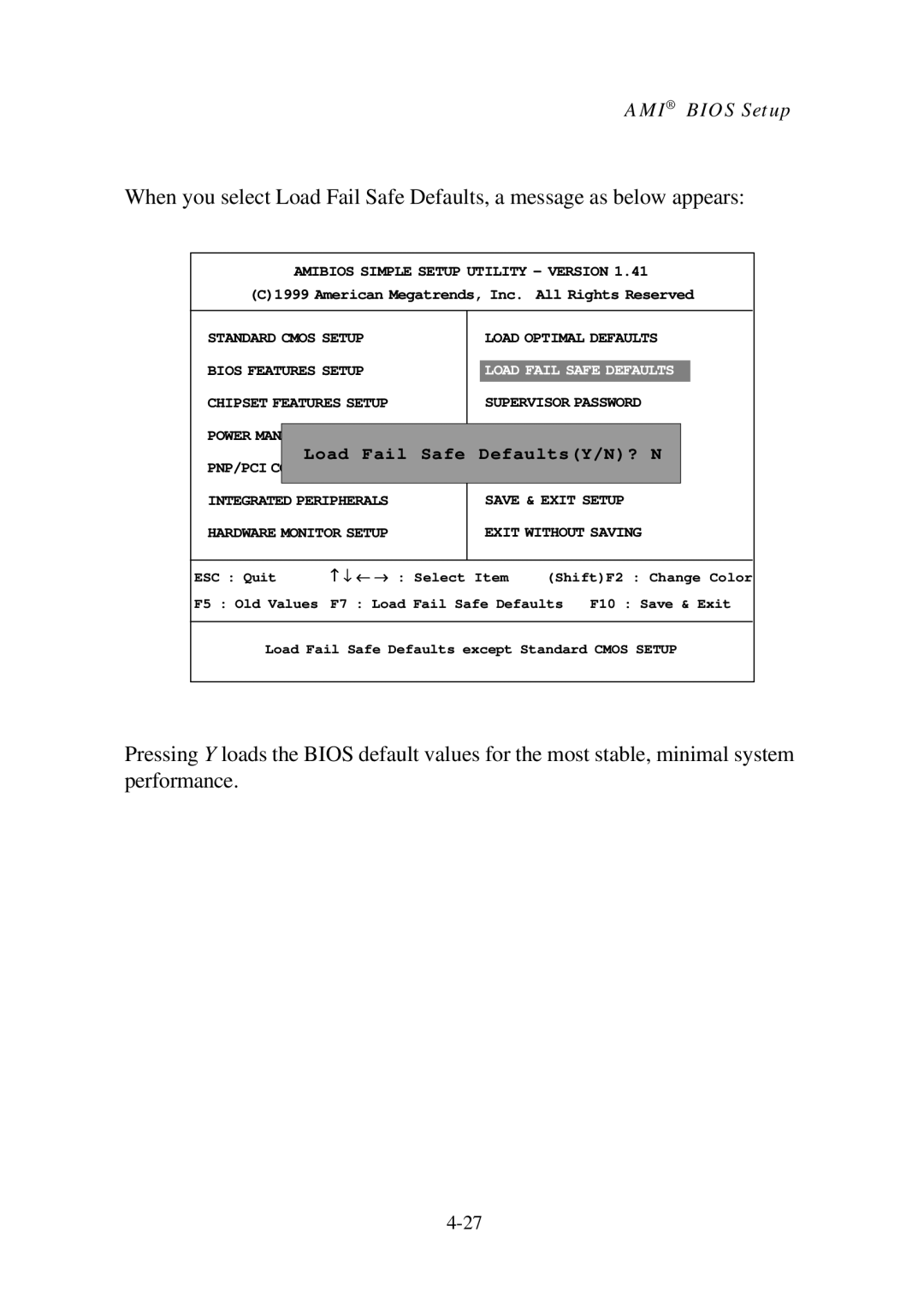 Premio Computer Aries/Centella manual Load Fail Safe DefaultsY/N? N 