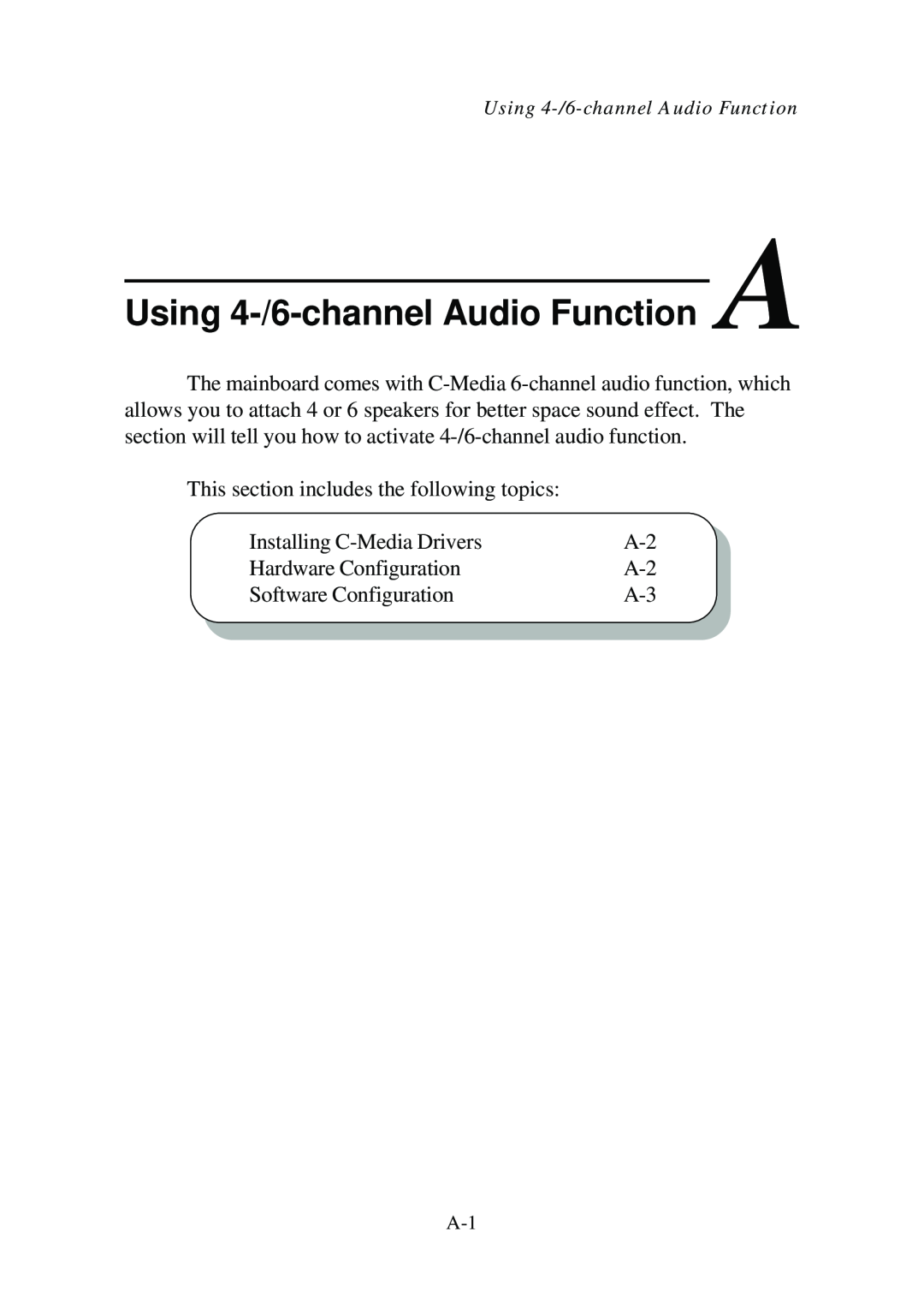 Premio Computer Aries/Centella manual Using 4-/6-channel Audio Function A 
