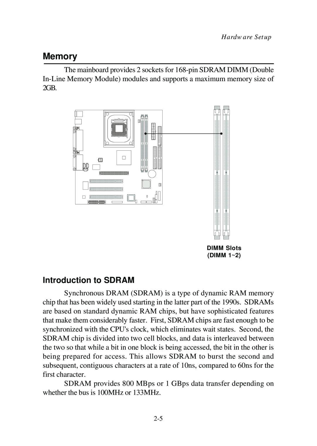 Premio Computer Aries/Centella manual Memory, Introduction to SDRAM 