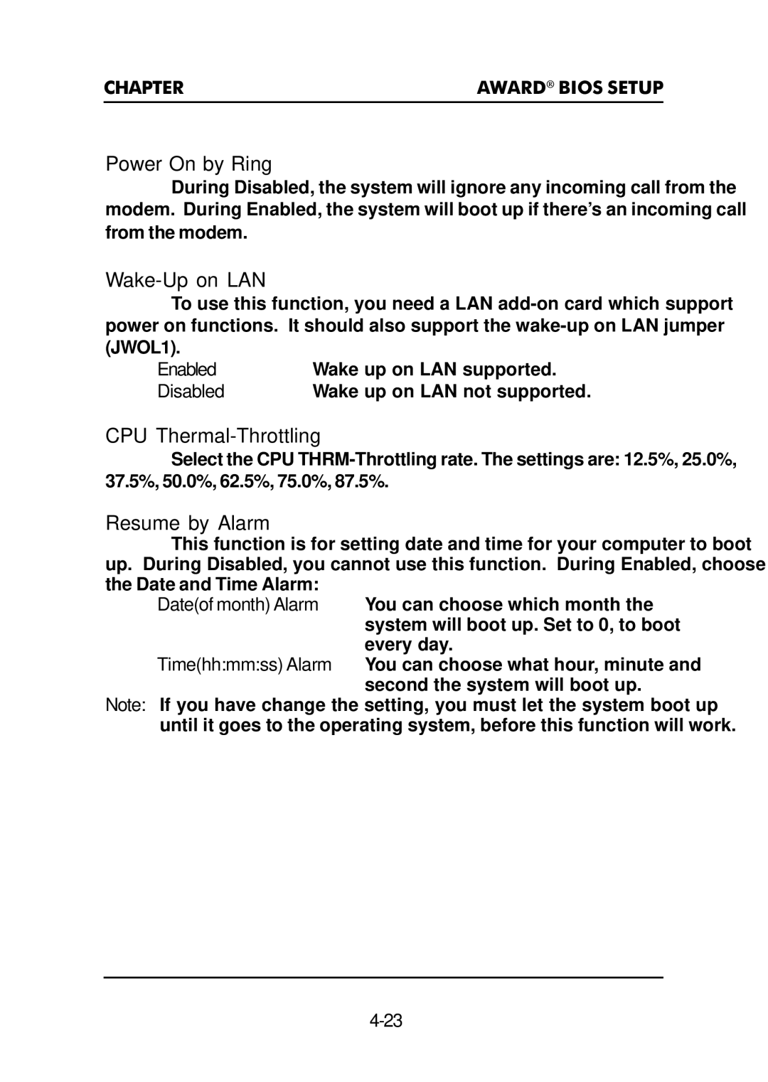 Premio Computer Premio Apollo/Shadowhawk Computer manual Power On by Ring, Wake-Up on LAN, CPU Thermal-Throttling 