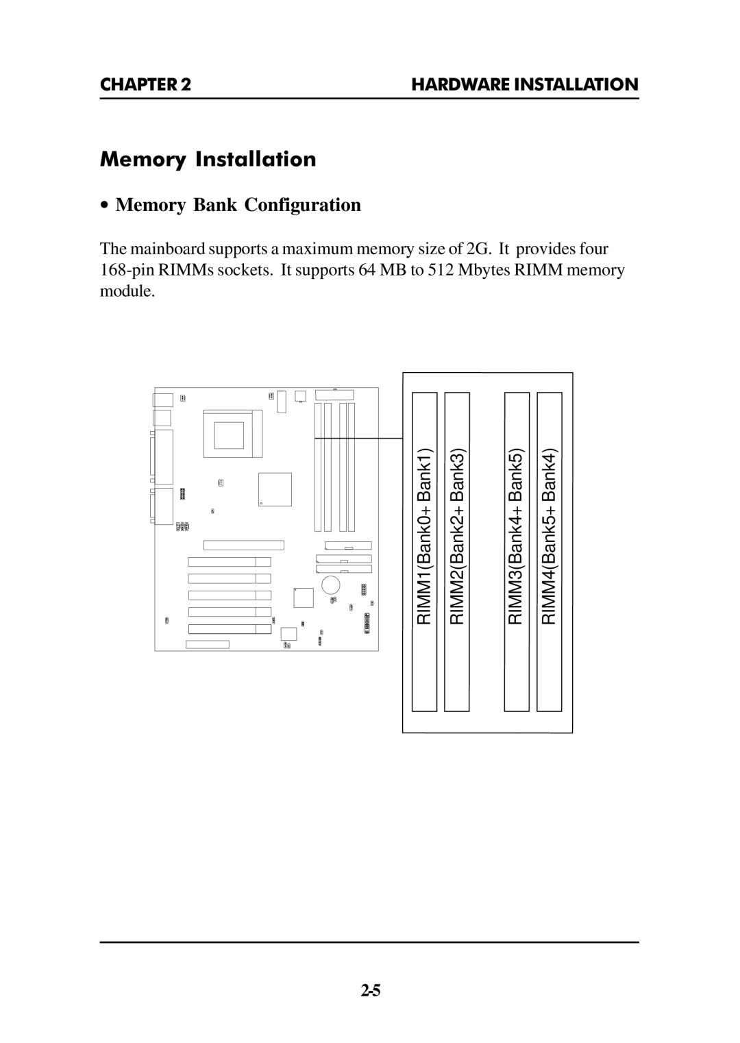 Premio Computer Premio Apollo/Shadowhawk Computer manual Memory Installation, ∙ Memory Bank Configuration 