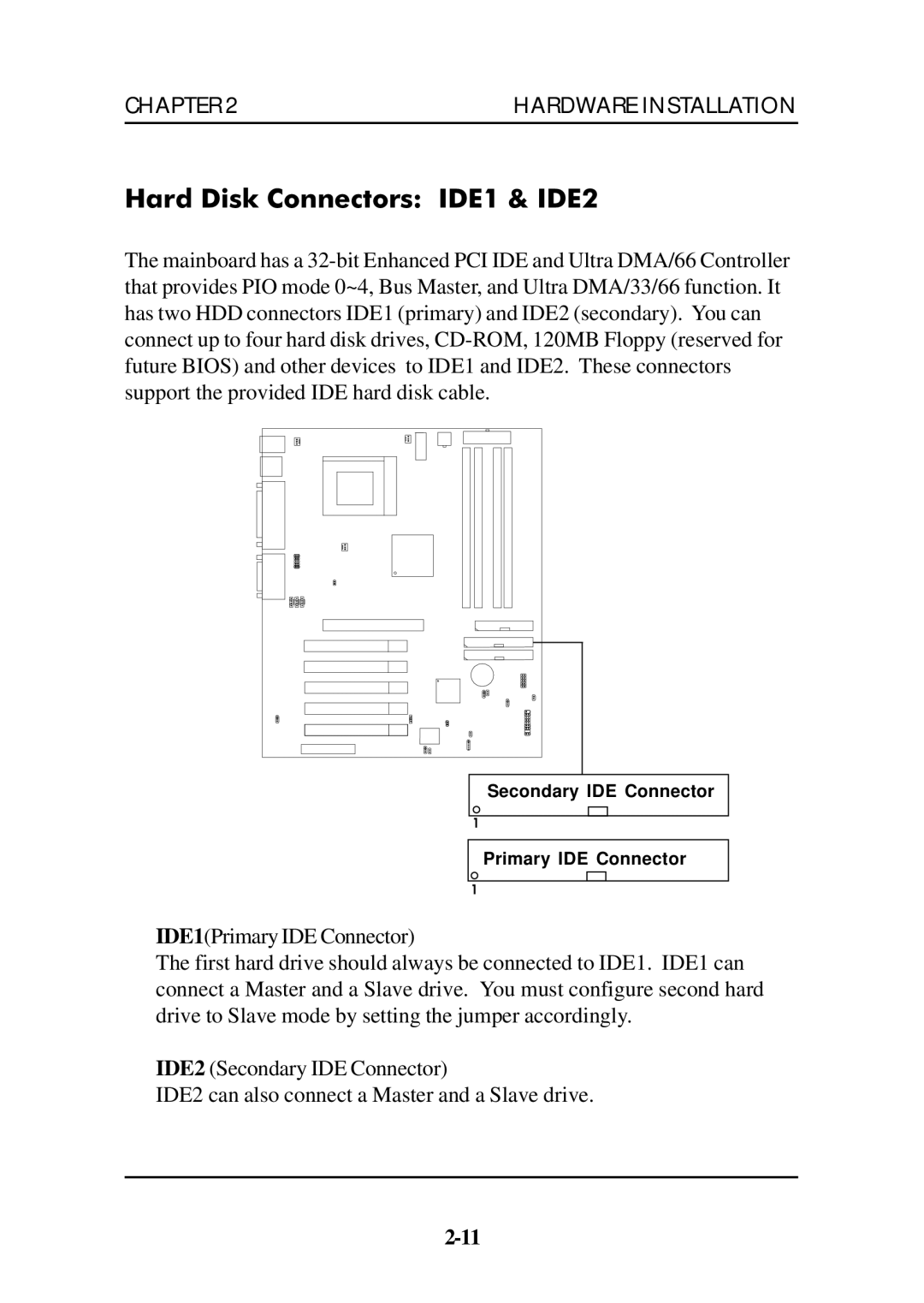 Premio Computer Premio Apollo/Shadowhawk Computer manual Hard Disk Connectors IDE1 & IDE2 