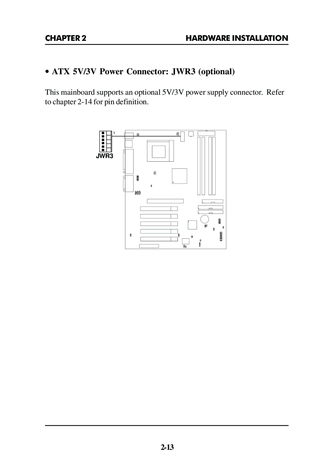 Premio Computer Premio Apollo/Shadowhawk Computer manual ∙ ATX 5V/3V Power Connector JWR3 optional 