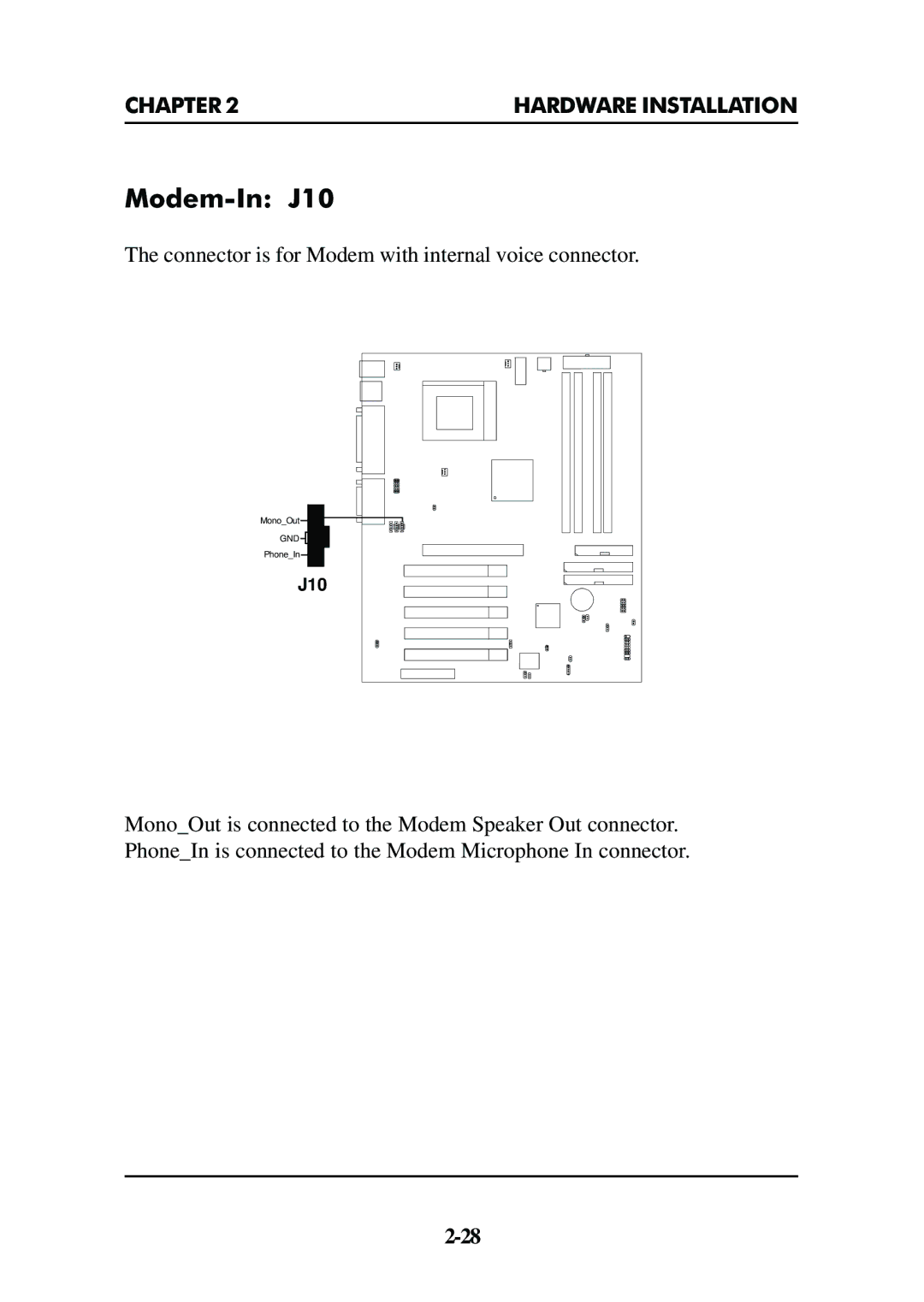 Premio Computer Premio Apollo/Shadowhawk Computer manual Modem-In J10 