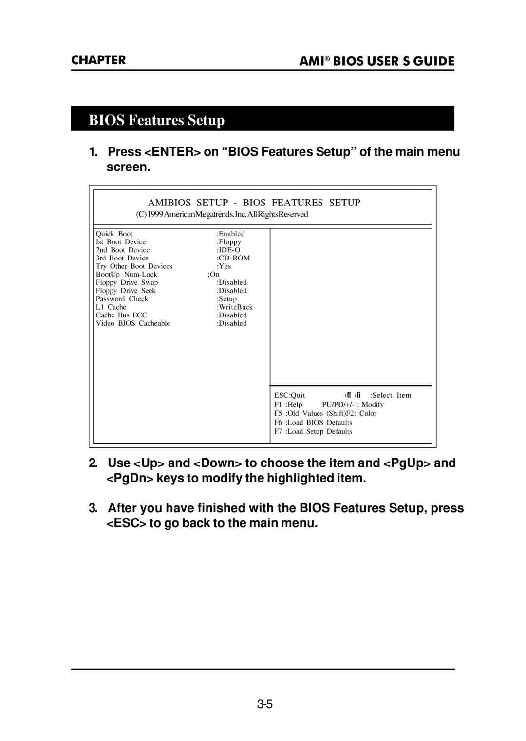 Premio Computer Premio Apollo/Shadowhawk Computer manual Bios Features Setup 